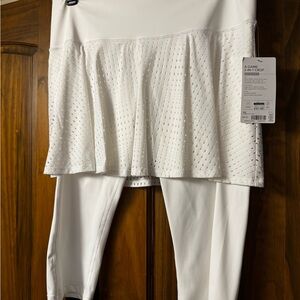 Athleta White Circle & Skater Skirted Leggings